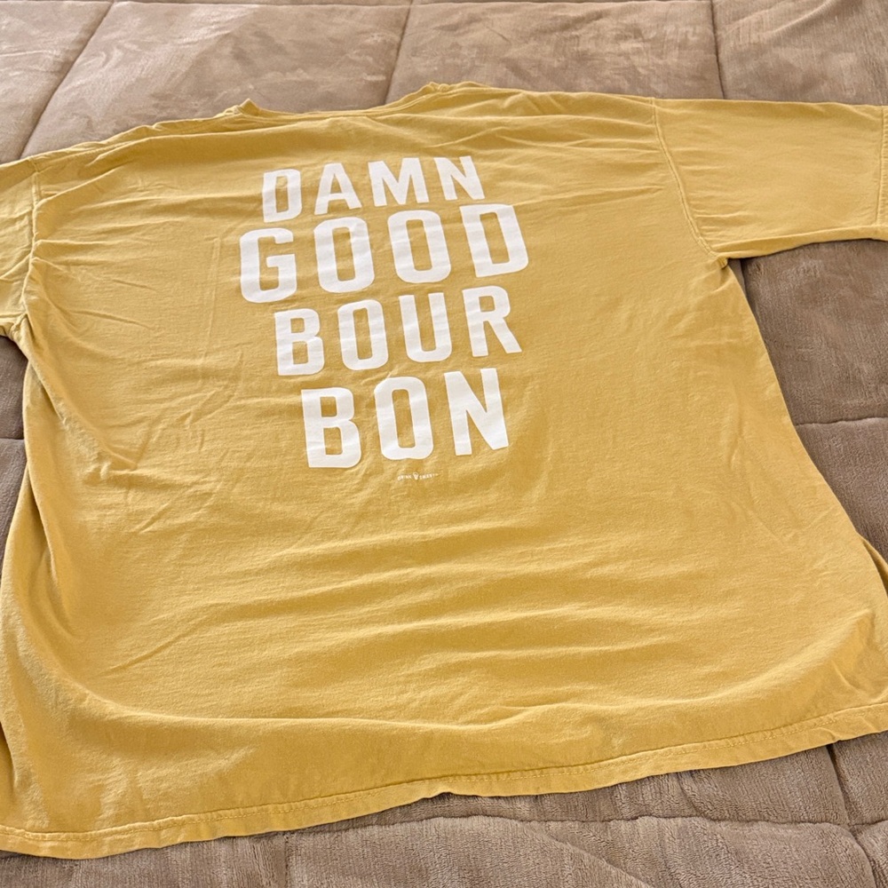 Jim Beam Mustard Tee with Bold White Text